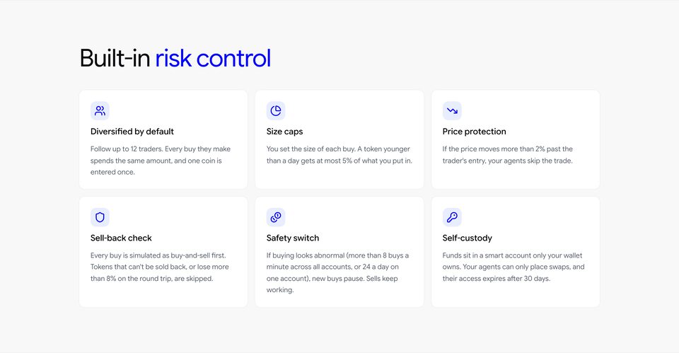 The six built-in risk controls