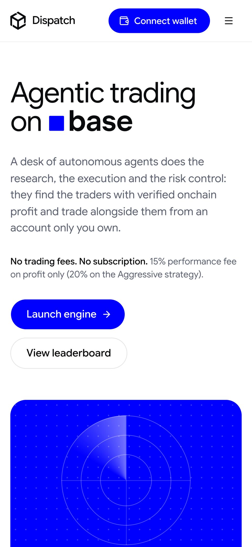 Landing page on a phone